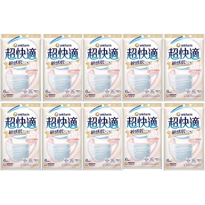 Amazon.co.jp: [超快適マスク] (6個セット) ユニ・チャーム 敏感肌